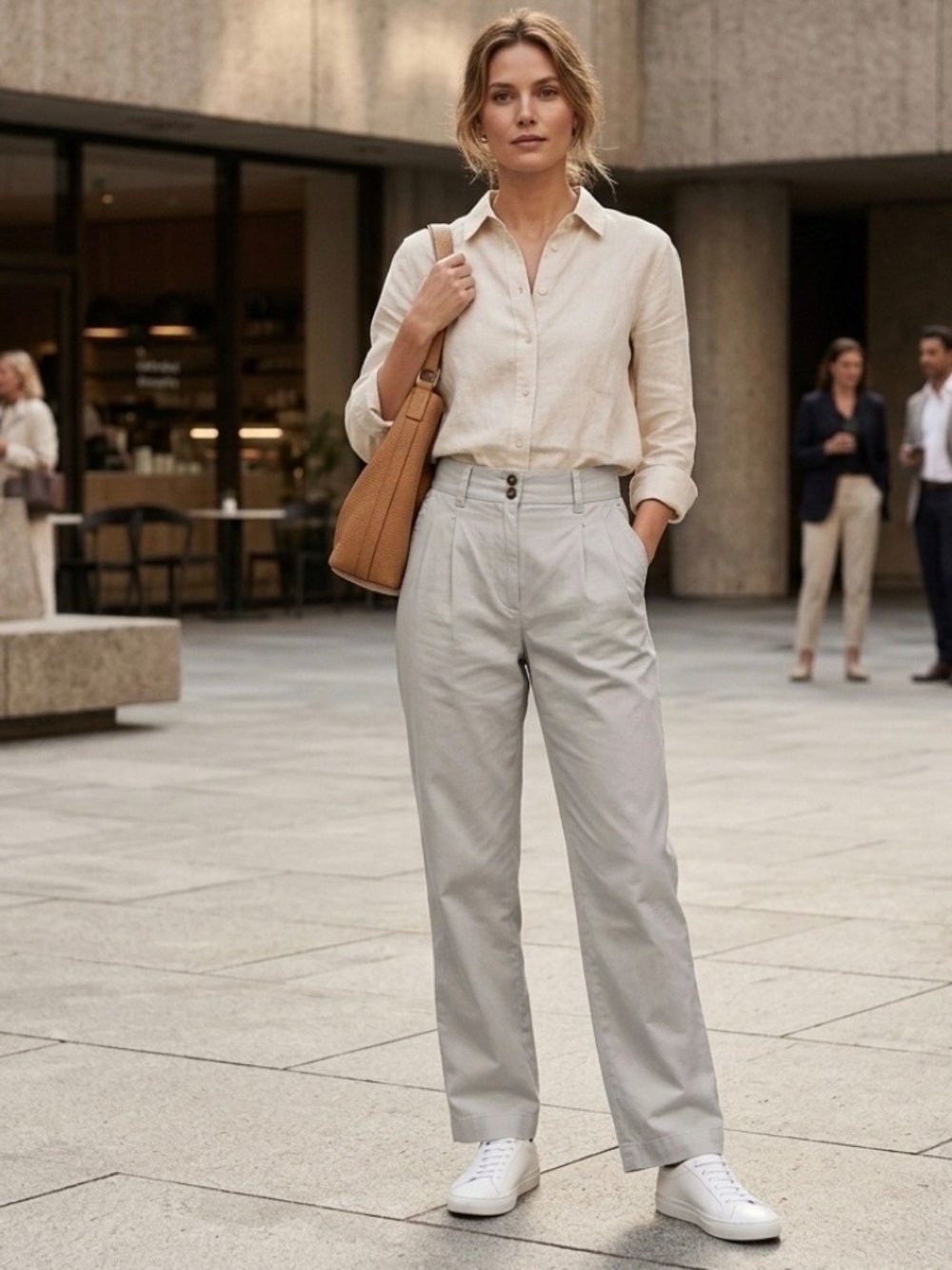 Everlane Women's Chino The Straight Leg Crop Pant in Sandstone Size 00